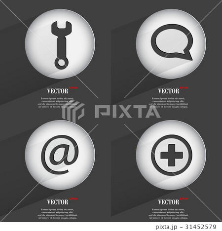 Set of one-color web buttons flat design. Simple c 31452579