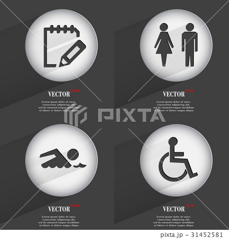 Set of one-color web buttons flat design. Simple c Set of one-color web buttons flat design. Simple c 31452581