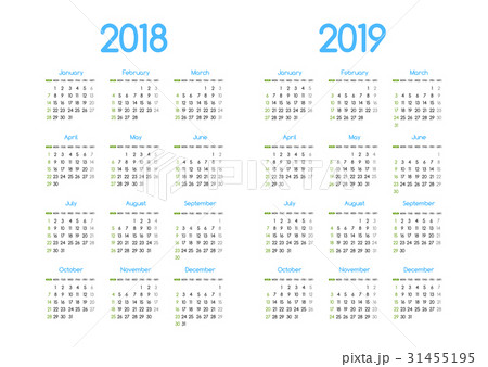 New year 2018 and 2019 vector calendar 31455195
