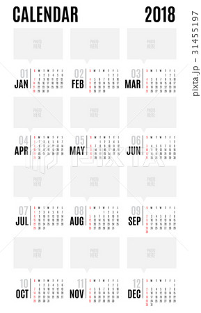 2018 Vector Calendar modern simple design 31455197