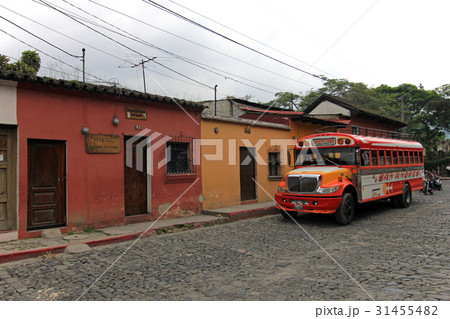 Typical colorful guatemalan chicken bus in Antigua 31455482