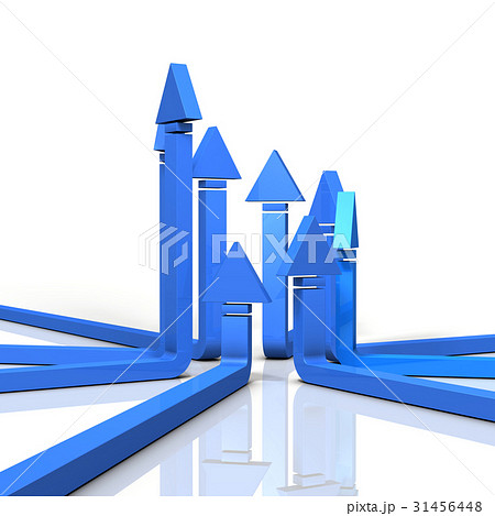 集結し上昇する矢印 31456448