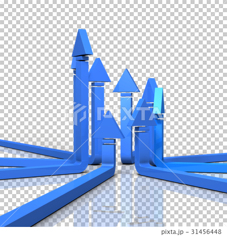 集結し上昇する矢印 31456448