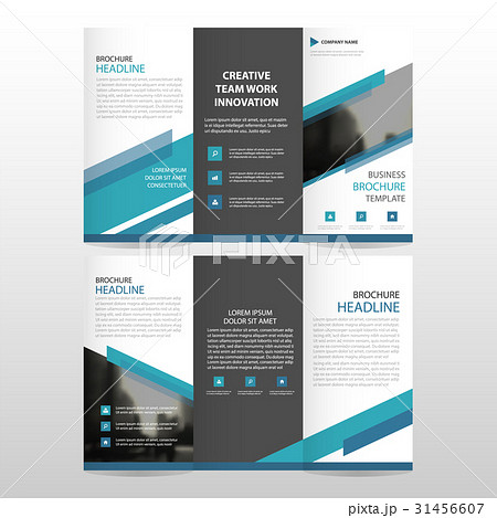 Blue triangle business trifold Leaflet Brochure Blue triangle business trifold Leaflet Brochure 31456607
