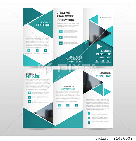 Blue triangle business trifold Leaflet Brochure Blue triangle business trifold Leaflet Brochure 31456608