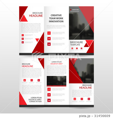 Red triangle business trifold Leaflet Brochure Red triangle business trifold Leaflet Brochure 31456609