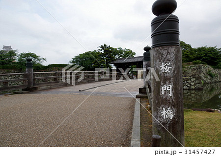 姫路城の桜門端から大手門 姫路城の桜門端から大手門 31457427