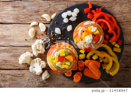 Spicy Homemade Pickled Giardiniera Spicy Homemade Pickled Giardiniera 31458947