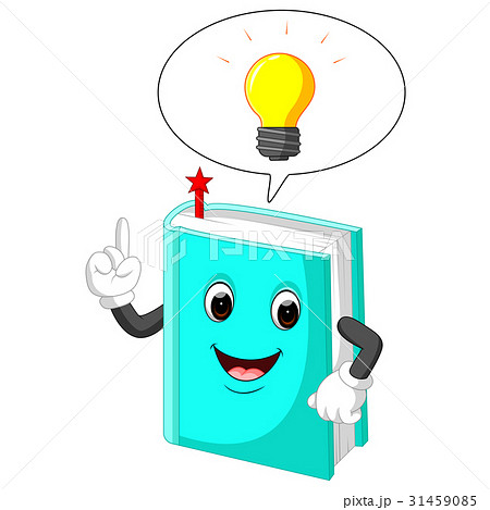 Book cartoon pointing with his finger Book cartoon pointing with his finger 31459085