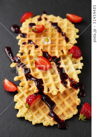 Dessert with waffles Dessert with waffles 31459485