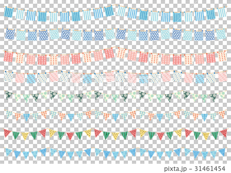 ガーランド素材 夏和風 テクスチャ のイラスト素材