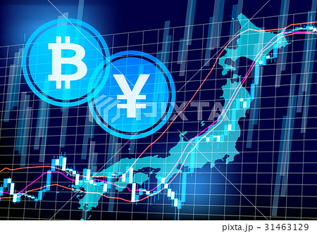 ビットコインと円 為替チャートのイラスト素材 31463129 Pixta