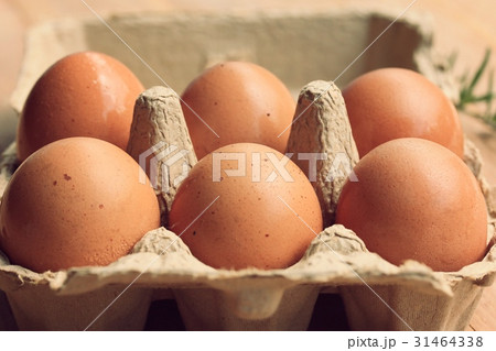 brown egg in box brown egg in box 31464338