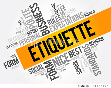 Etiquette word cloud collage 31466457