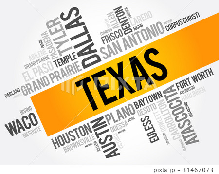 List of cities in Texas USA state word cloud 31467073