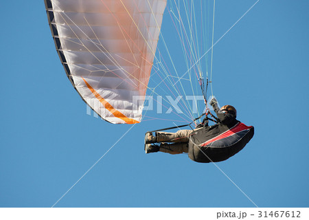 Paraglider flying in a beautiful blue sky 31467612