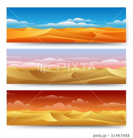 Sand dunes banners set 31467688