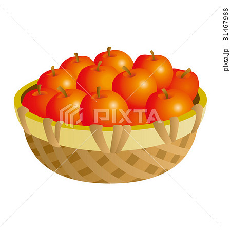 林檎 リンゴイラスト リンゴ籠のイラスト素材