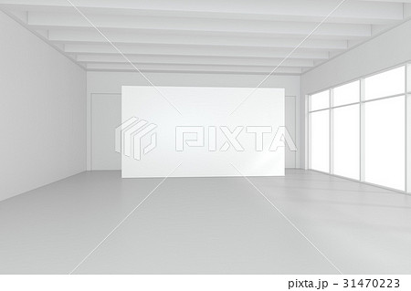 Large empty room with standing billboards. 3d 31470223