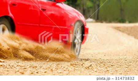 Rally car in dirt track. 31473832