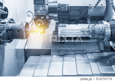 The CNC lathe machine or Turning machine 31474774