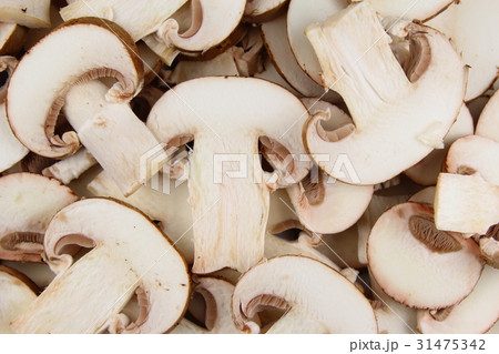 fresh mushroom slices food background texture 31475342