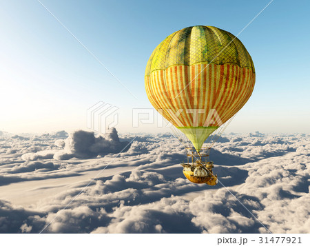 Fantasy hot air balloon above the clouds 31477921