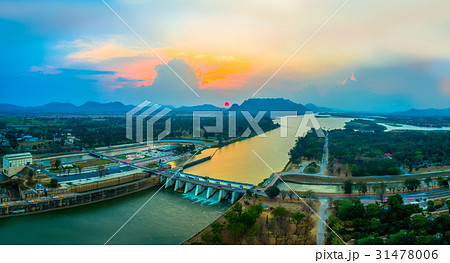 sunset at Mae Klong Dam. sunset at Mae Klong Dam. 31478006