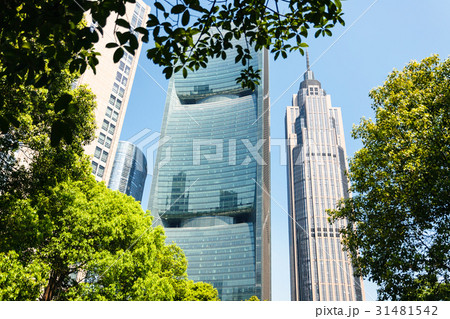 modern glass buildings in Guangzhou city in spring modern glass buildings in Guangzhou city in spring 31481542