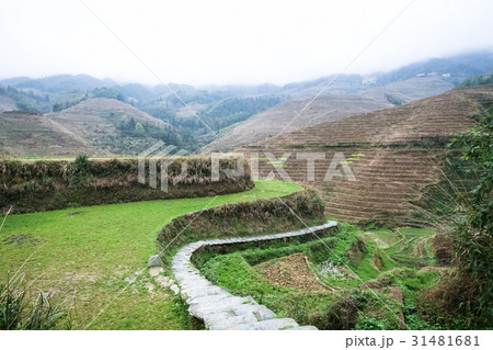terraced gardens of Tiantouzhai village terraced gardens of Tiantouzhai village 31481681