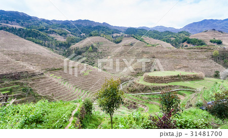 terraced mountain near Dazhai village in country terraced mountain near Dazhai village in country 31481700