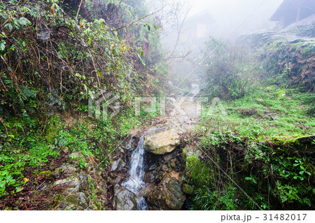 water stream on hill in Tiantouzhai village 31482017