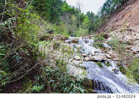 waterfall on mountain slope in Dazhai country waterfall on mountain slope in Dazhai country 31482024