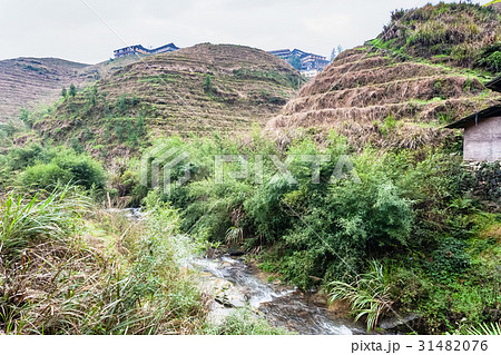 water stream between terraced hills of Dazhai water stream between terraced hills of Dazhai 31482076