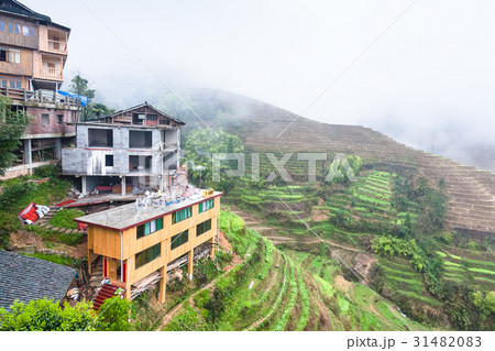 view from Tiantouzhai village terraced rice fields view from Tiantouzhai village terraced rice fields 31482083