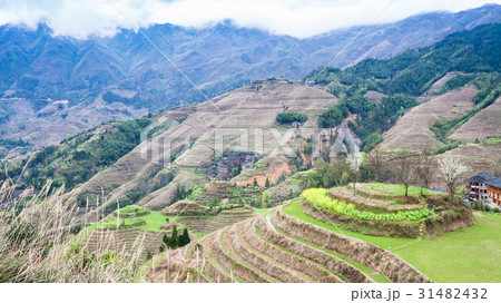 view of terraced fields in Dazhai country 31482432