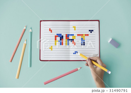 8 bit words illustration of creativity art design ideas 31490791