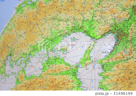 中国四国地方の日本地図の写真素材 31496199 Pixta