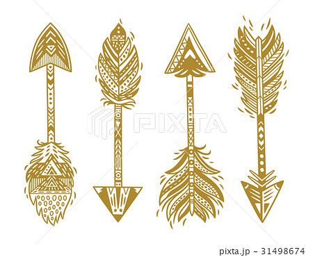 Indian ethnic arrows in gold. Vector illustration Indian ethnic arrows in gold. Vector illustration 31498674