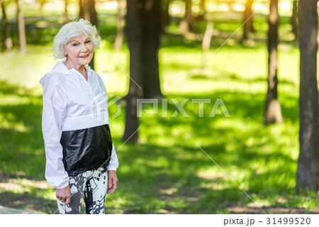 Cheerful senior woman leading healthy lifestyle Cheerful senior woman leading healthy lifestyle 31499520