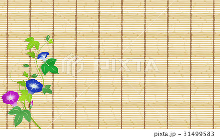簾 すだれ と朝顔のイラスト素材 簾 すだれ と朝顔のイラスト素材