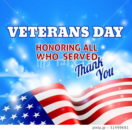 Veterans Day American Flag Background Sky Veterans Day American Flag Background Sky 31499681