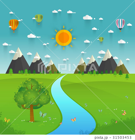 river flowing through mountains, hills river flowing through mountains, hills 31503453