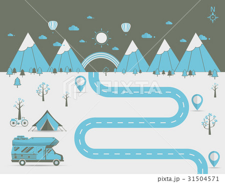National mountain park camping scene Vector National mountain park camping scene Vector 31504571