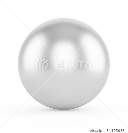 3d silver sphere on white background 31505053