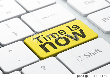 Time concept: Time is Now on computer keyboard 31505169
