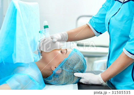 Young woman undergoing surgery at the hospital Young woman undergoing surgery at the hospital 31505535