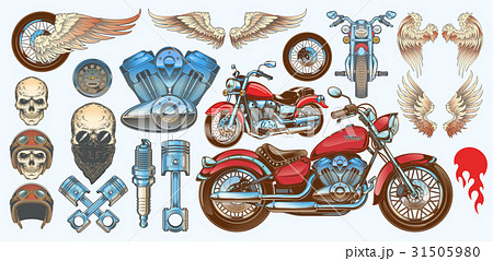 Set of vector illustrations, icons of vintage 31505980
