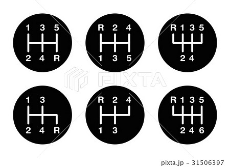 Six different gear stick shift patterns 31506397