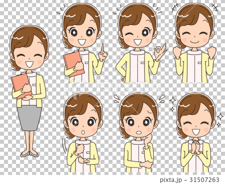 婦女在醫療文員(集·整個身體)的插圖 婦女在醫療文員(集·整個身體)的插圖 31507263